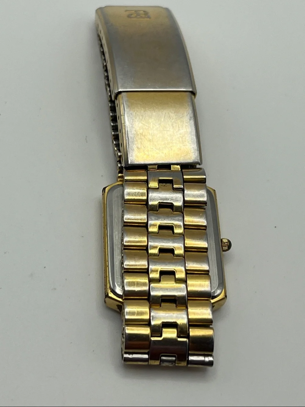 Paolo (Designed by Paolo Gucci) Gold Tone Rectangular Dress Smartwatch